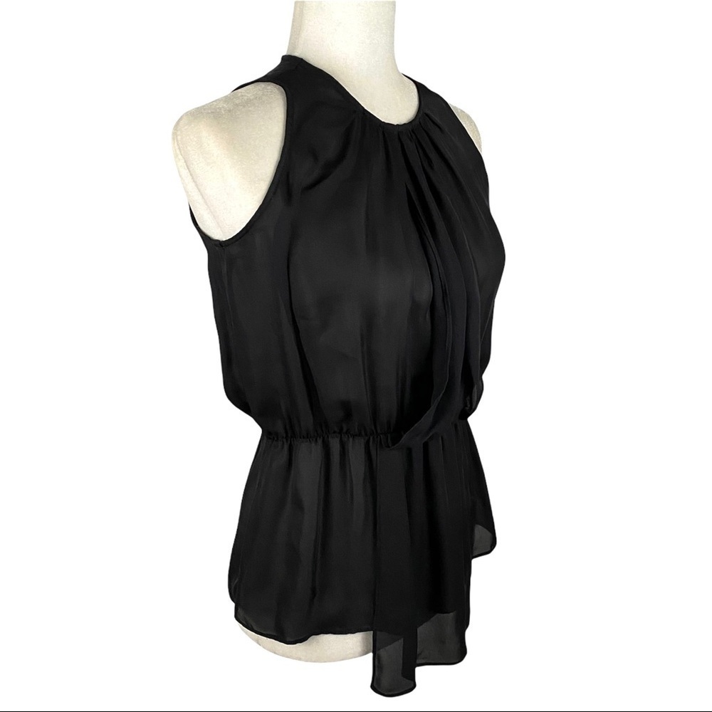 BROCHU WALKER Draped Silk Chiffon Peplum Top